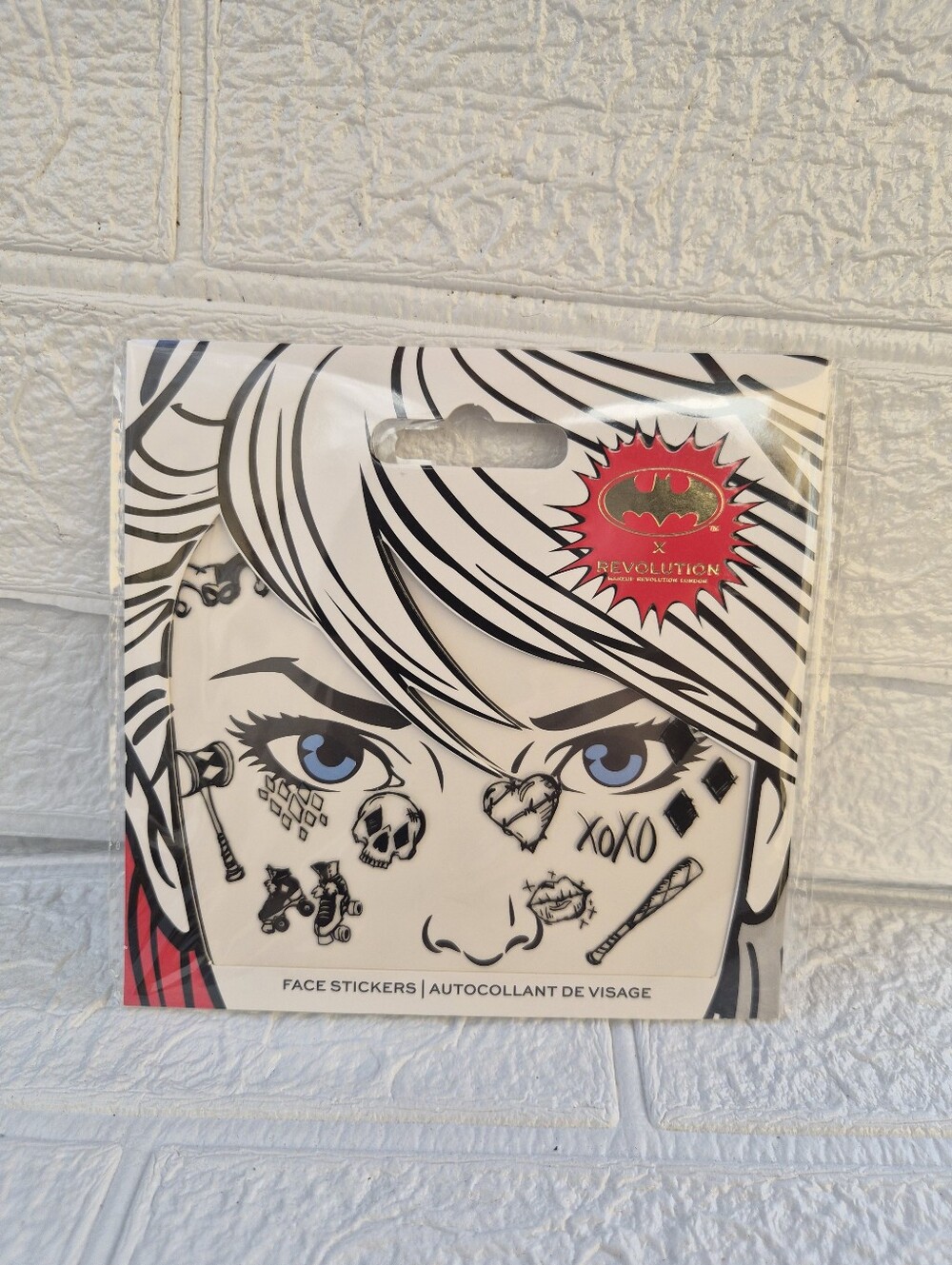DC X Revolution Makeup Harley Quinn Face Stickers Halloween Costume Accessory